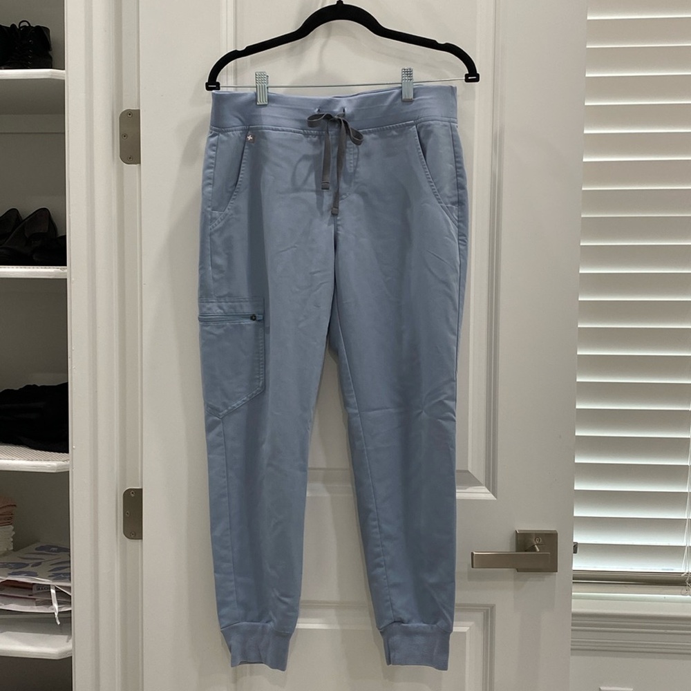 FIGS Zamora Jogger Scrub Pants | Size Small Petite | Dusty Blue